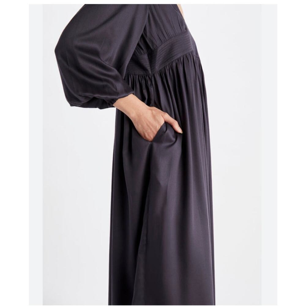 Neu Nomads Annika Dress Sz S Charcoal Grey Tencel Capsule Minimalist Sustainable - Picture 2 of 11
